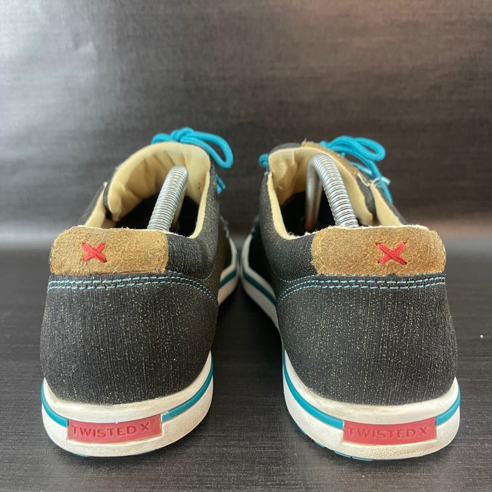 Twisted X Kicks Dura Womens size 7.5 Grey Turquoise Leather Lace Up Casual Shoes - Picture 5 of 9